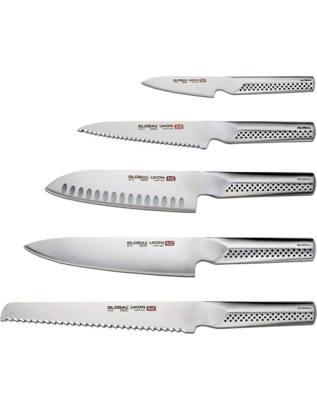 Conjunto de Cuchillos Global Ukon 6 Piezas Acero Japonés