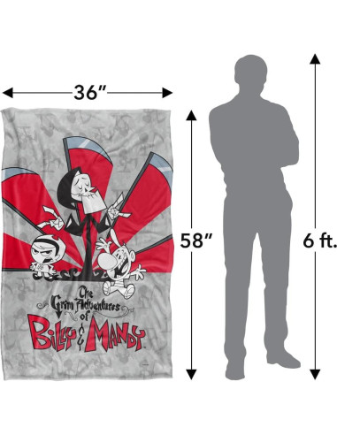 Manta Suave Aventura Grim Billy y Mandy 91x147 cm