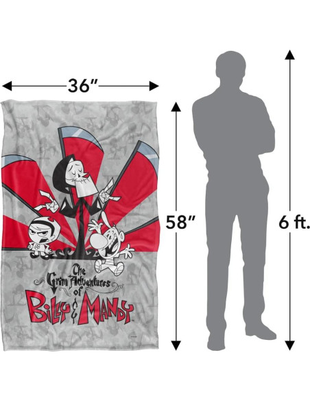 Manta Suave Aventura Grim Billy y Mandy 91x147 cm