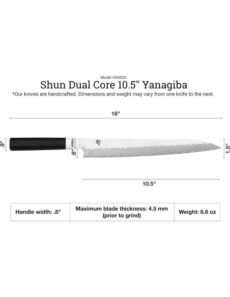 Cuchillo Yanagiba Shun Dual Core 26.67 cm para Sushi
