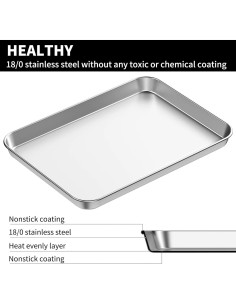 Juego de 5 bandejas para hornear Bastwe 44.5x33cm acero inoxidable 2