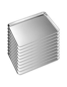 Juego de 10 bandejas para hornear EWFEN acero inoxidable 40.6x30.5 cm