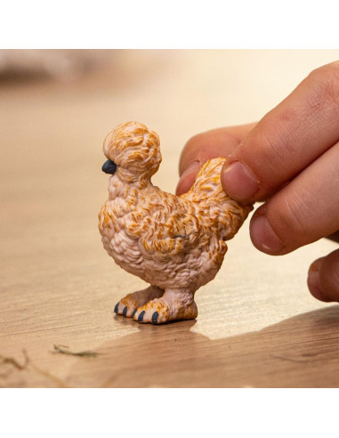 Figura de Pollo Silkie Schleich 14891 - Juguete Realista 5.7 cm