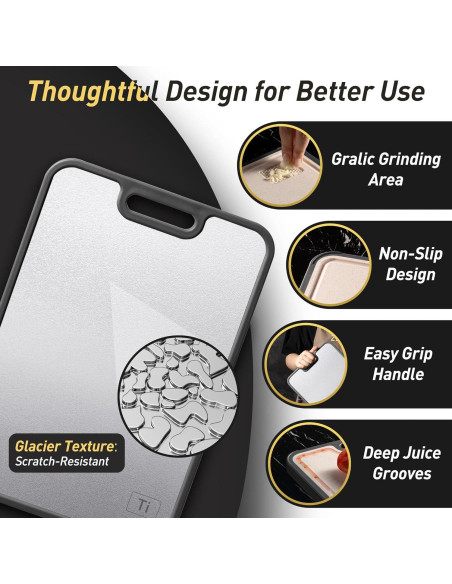 Tabla de Cortar de Titanio Socisen Grande 38.6x26.4cm Antideslizante