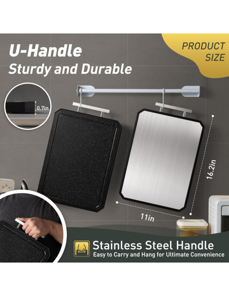 Tabla de Cortar Doble Cara Socisen Acero Inoxidable 40.6x27.9cm