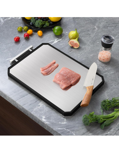 Tabla de Cortar Doble Cara Socisen Acero Inoxidable 40.6x27.9cm