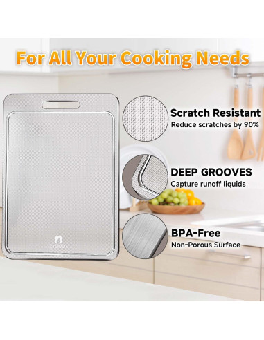 Tabla de Cortar de Titanio ZYBIDEAL 35.56x25.4 cm Antideslizante