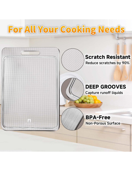 Tabla de Cortar de Titanio ZYBIDEAL 35.56x25.4 cm Antideslizante