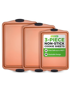 Conjunto de Bandejas para Hornear NutriChef 3 Piezas Antiadherente