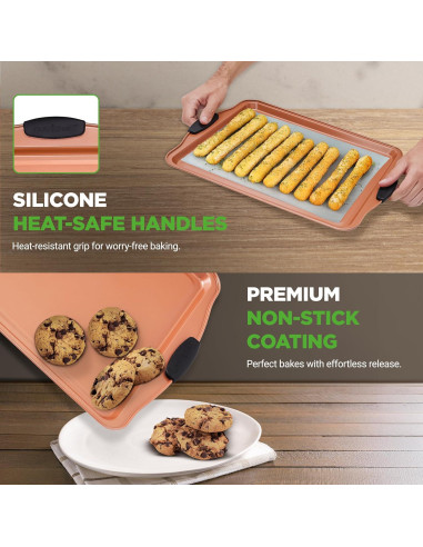 Conjunto de Bandejas para Hornear NutriChef 3 Piezas Antiadherente