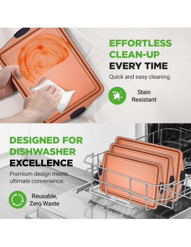 Conjunto de Bandejas para Hornear NutriChef 3 Piezas Antiadherente