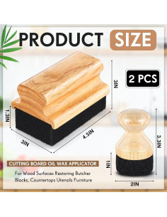 Aplicador de Cera de Aceite Qinyoung 2 Pcs para Tablas de Cortar 2