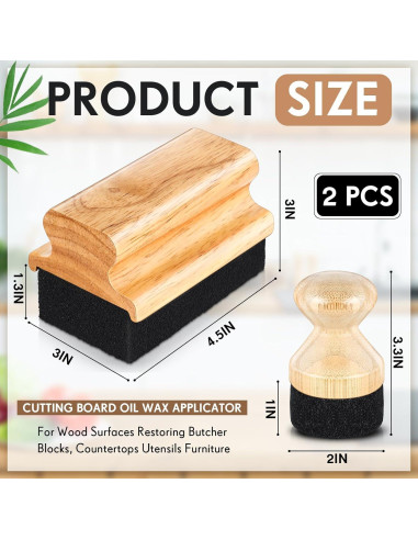 Aplicador de Cera de Aceite Qinyoung 2 Pcs para Tablas de Cortar
