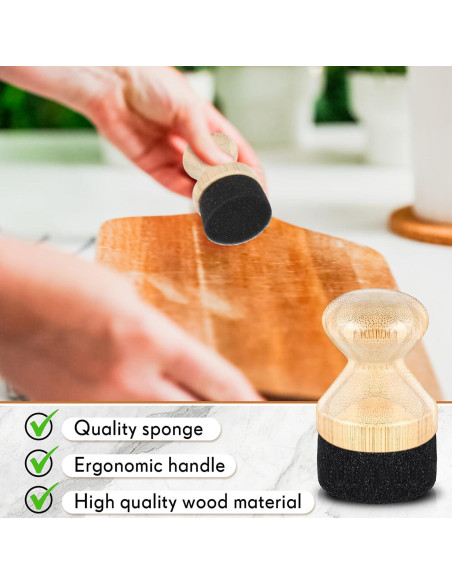 Aplicador de Cera de Aceite Qinyoung 2 Pcs para Tablas de Cortar