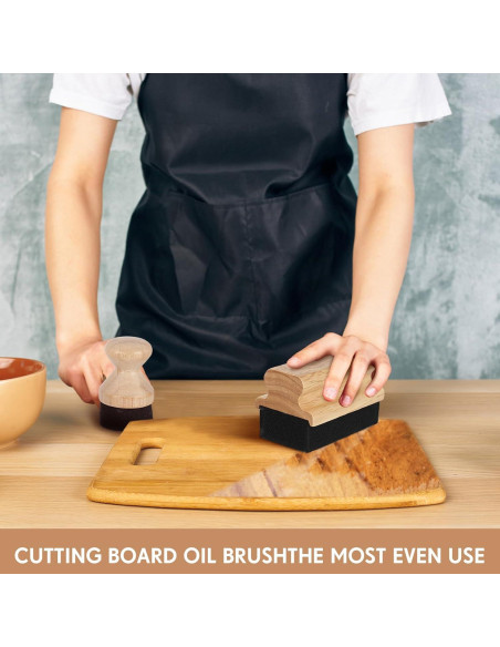 Aplicador de Cera de Aceite Qinyoung 2 Pcs para Tablas de Cortar