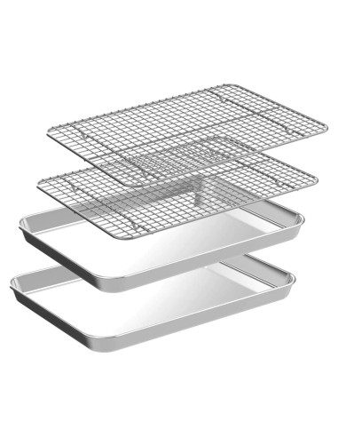 Juego de Bandejas Cuarteras CEKEE con Rejillas de Enfriamiento