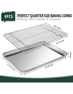 Juego de Bandejas Cuarteras CEKEE con Rejillas de Enfriamiento 2