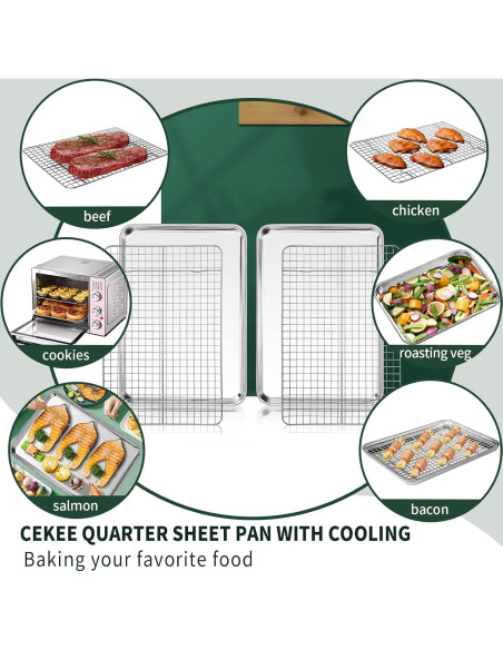 Juego de Bandejas Cuarteras CEKEE con Rejillas de Enfriamiento