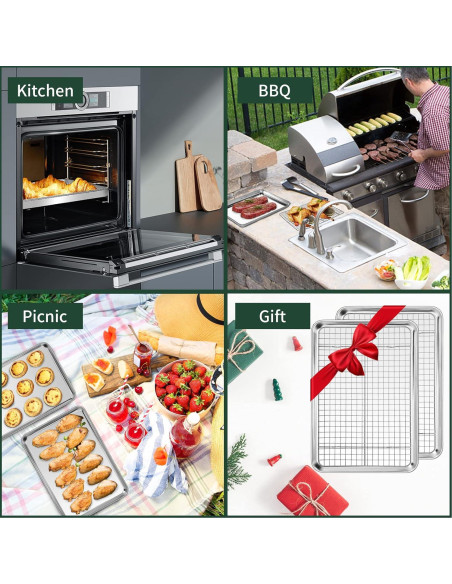 Juego de Bandejas Cuarteras CEKEE con Rejillas de Enfriamiento