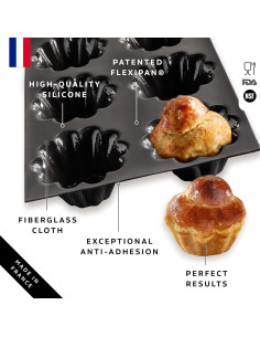 Molde de Silicona Silpat para 6 Briochettes - Negro 2