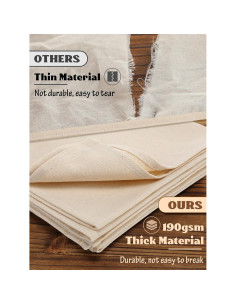 Toallas de Té ANPHSIN 71x71cm 100% Algodón para Fermentación Pan 2