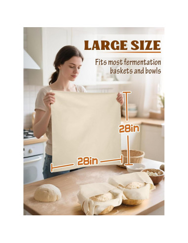 Toallas de Té ANPHSIN 71x71cm 100% Algodón para Fermentación Pan