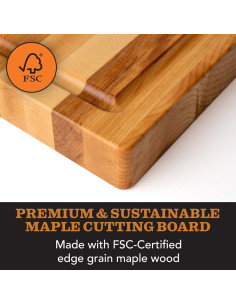 Tabla de Cortar de Madera de Arce CLARK'S 45.72x30.48cm 2