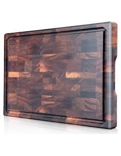 Tabla de Cortar Grande COCOBOSS de Nogal Negro 42x30 cm con Ranura