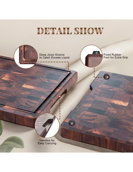 Tabla de Cortar Grande COCOBOSS de Nogal Negro 42x30 cm con Ranura