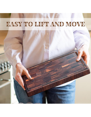 Tabla de Cortar Grande COCOBOSS de Nogal Negro 42x30 cm con Ranura