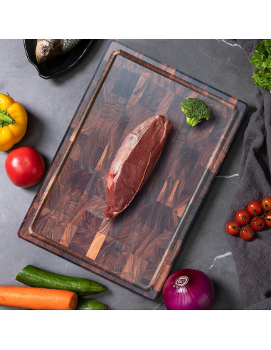Tabla de Cortar Grande COCOBOSS de Nogal Negro 42x30 cm con Ranura