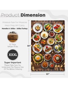 Tabla de Cortar Extra Grande de Madera de Acacia QUELLUXE 76.2x50.8cm 2