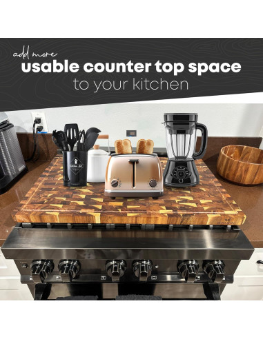 Tabla de Cortar Extra Grande de Madera de Acacia QUELLUXE 76.2x50.8cm