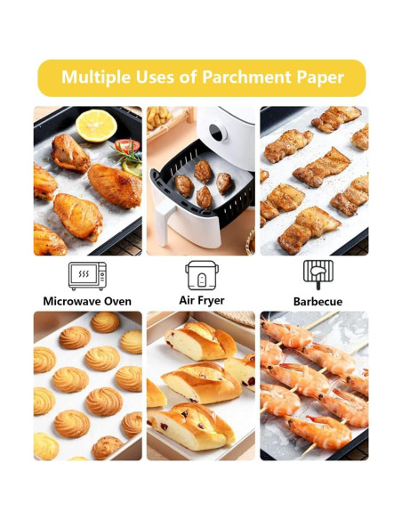 50 Hojas de Papel Pergamino 30.48x30.48 cm Yuyouqu para Hornear