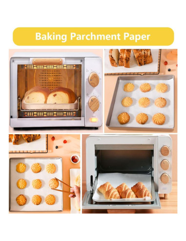 50 Hojas de Papel Pergamino 30.48x30.48 cm Yuyouqu para Hornear