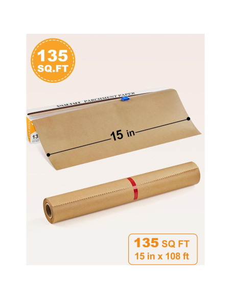 Rollo de Papel Pergamino SMARTAKE 38 cm x 33 m Antiadherente