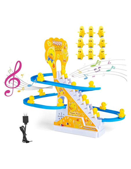 Juguete Eléctrico de Patito que Sube Escaleras BuerKeo