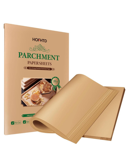 200 Hojas de Papel Pergamino Pre-cortado 23x33cm HOFHTD