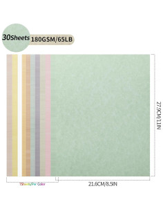 Papel Pergamino 65lb PENPRIS Tamaño Carta 70 Hojas 10 Colores 2