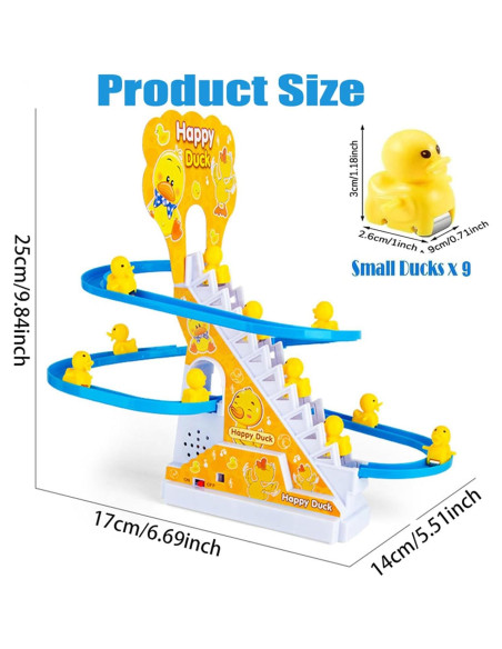 Juguete Eléctrico de Patito que Sube Escaleras BuerKeo