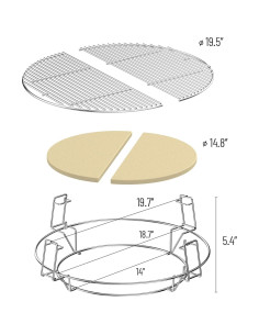 Kit Parrilla Kettle Skyflame Acero Inoxidable 22" con Deflectores 2