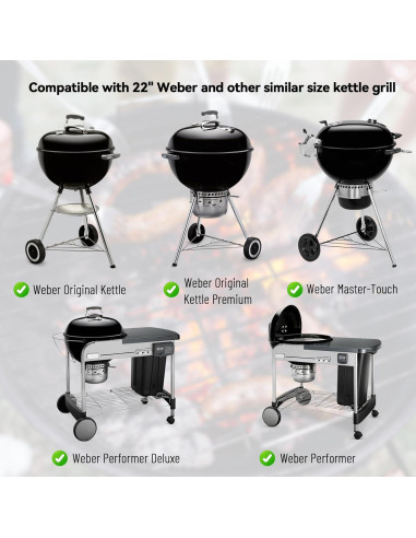 Kit Parrilla Kettle Skyflame Acero Inoxidable 22" con Deflectores