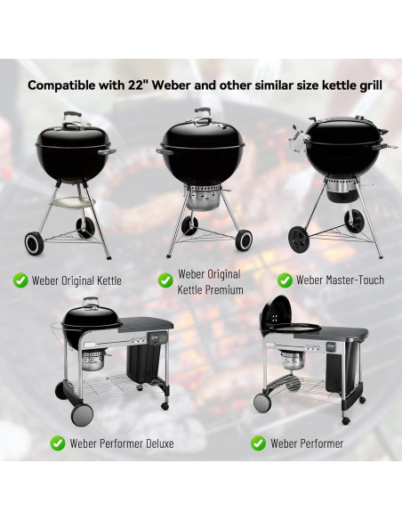 Kit Parrilla Kettle Skyflame Acero Inoxidable 22" con Deflectores