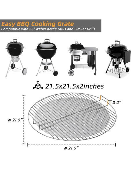 Repuesto Parrilla Acero Inoxidable 22" Benzoyl para Weber