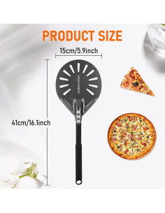 Pala para Pizza Perforada 15 cm ANYDOCANMOOT Aluminio 2