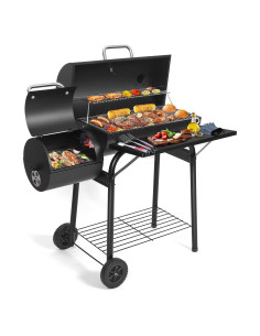 Parrilla de Carbón con Ahumador Offset SUNLIFER 3316 cm