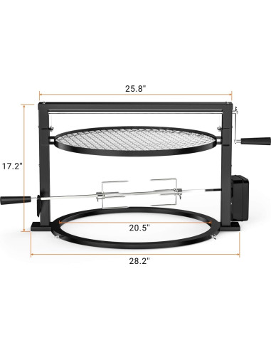 Sistema de Parrilla Rotisserie Onlyfire para Weber 22" Ajustable