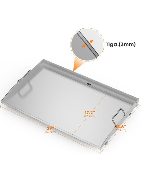 Plancha de Acero Inoxidable Stanbroil 28" para Parrilla Blackstone