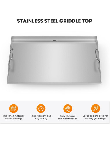 Plancha de Acero Inoxidable Stanbroil 28" para Parrilla Blackstone