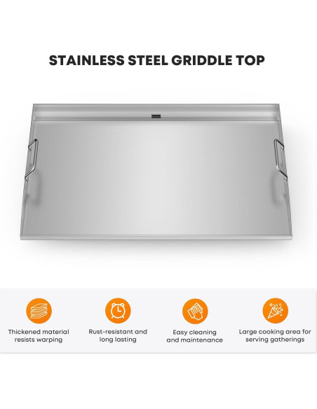 Plancha de Acero Inoxidable Stanbroil 28" para Parrilla Blackstone